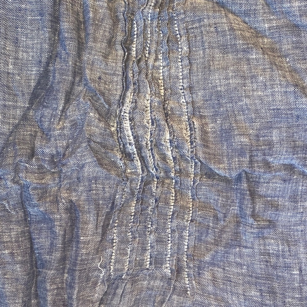 CP Shades Chambray Blue 100% Linen Tunic mini Dress sz Small - Picture 8 of 13